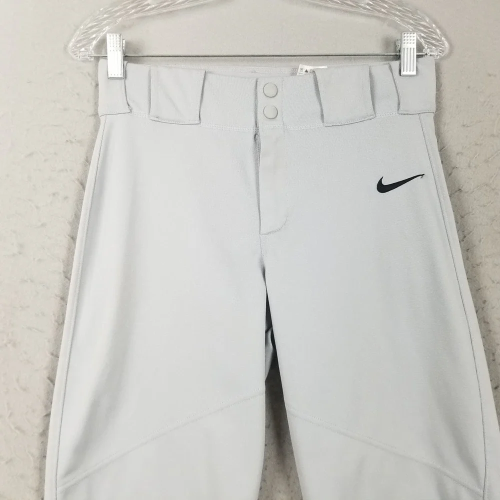 Nike Baseball Pants Men Small Grey BSBL Open Bottom‎ Mesh Back Knee Athletic